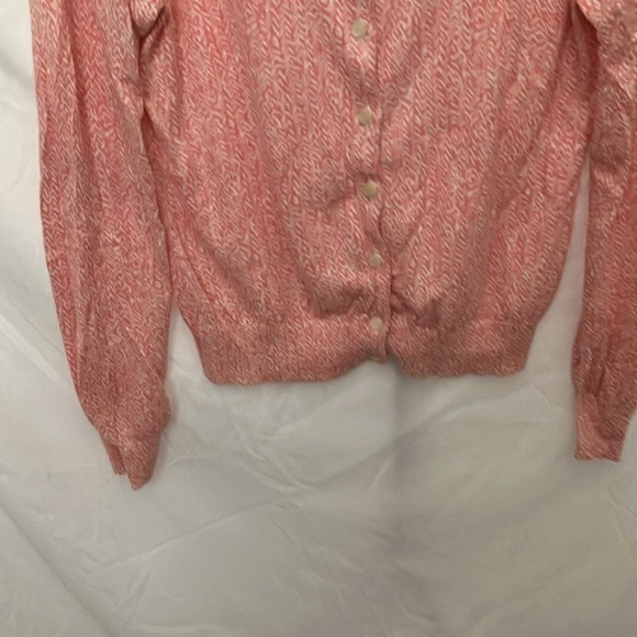 Banana Republic: Pink/Cream cardigan sweater- abstract pattern- lightweight- M - Picture 6 of 16